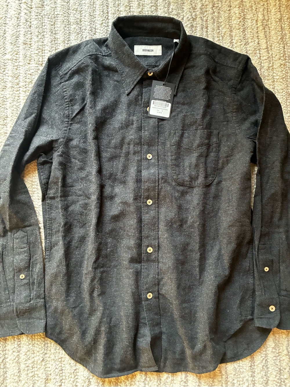 Buck Mason Heathered Charcoal light flannel